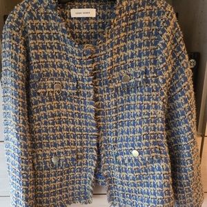 Gerry Weber Blue and Tan Tweed Blazer